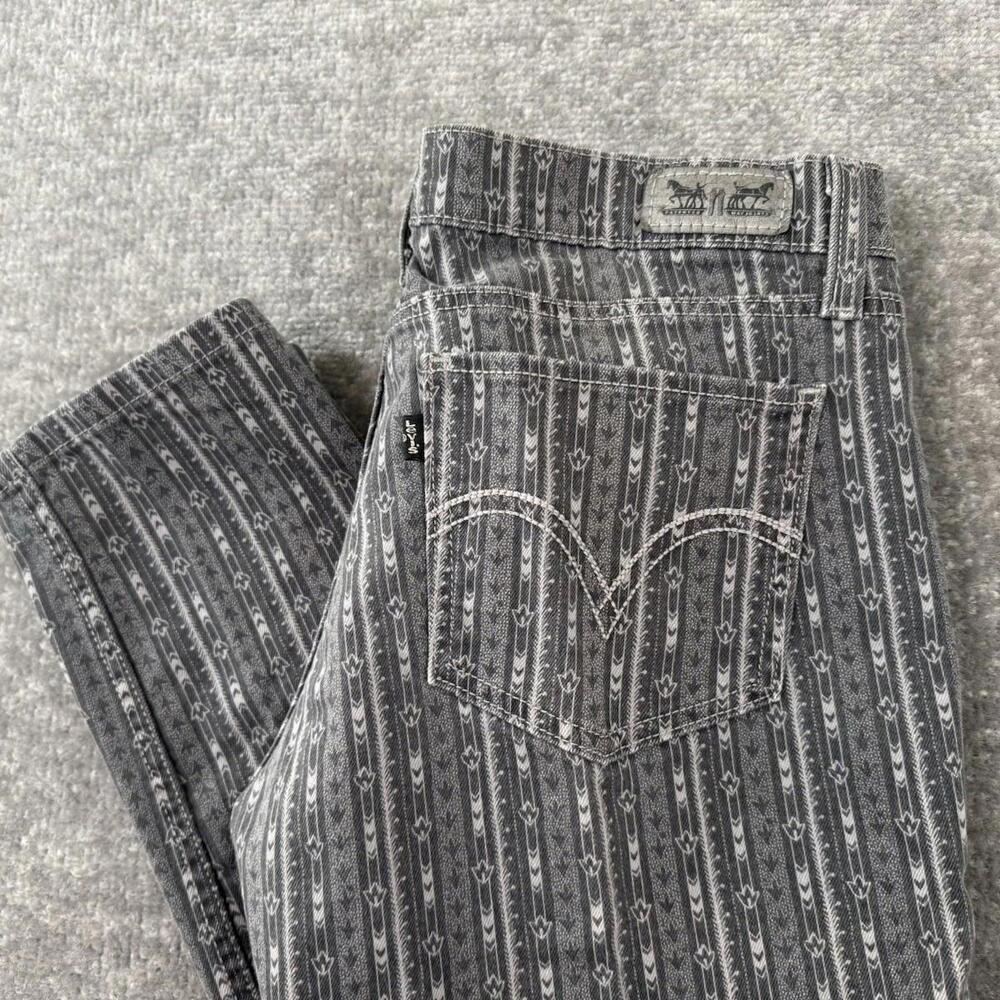 Levi's 524 Too Superlow Stretch Skinny Jeans Geometric Stripe Size 31x31